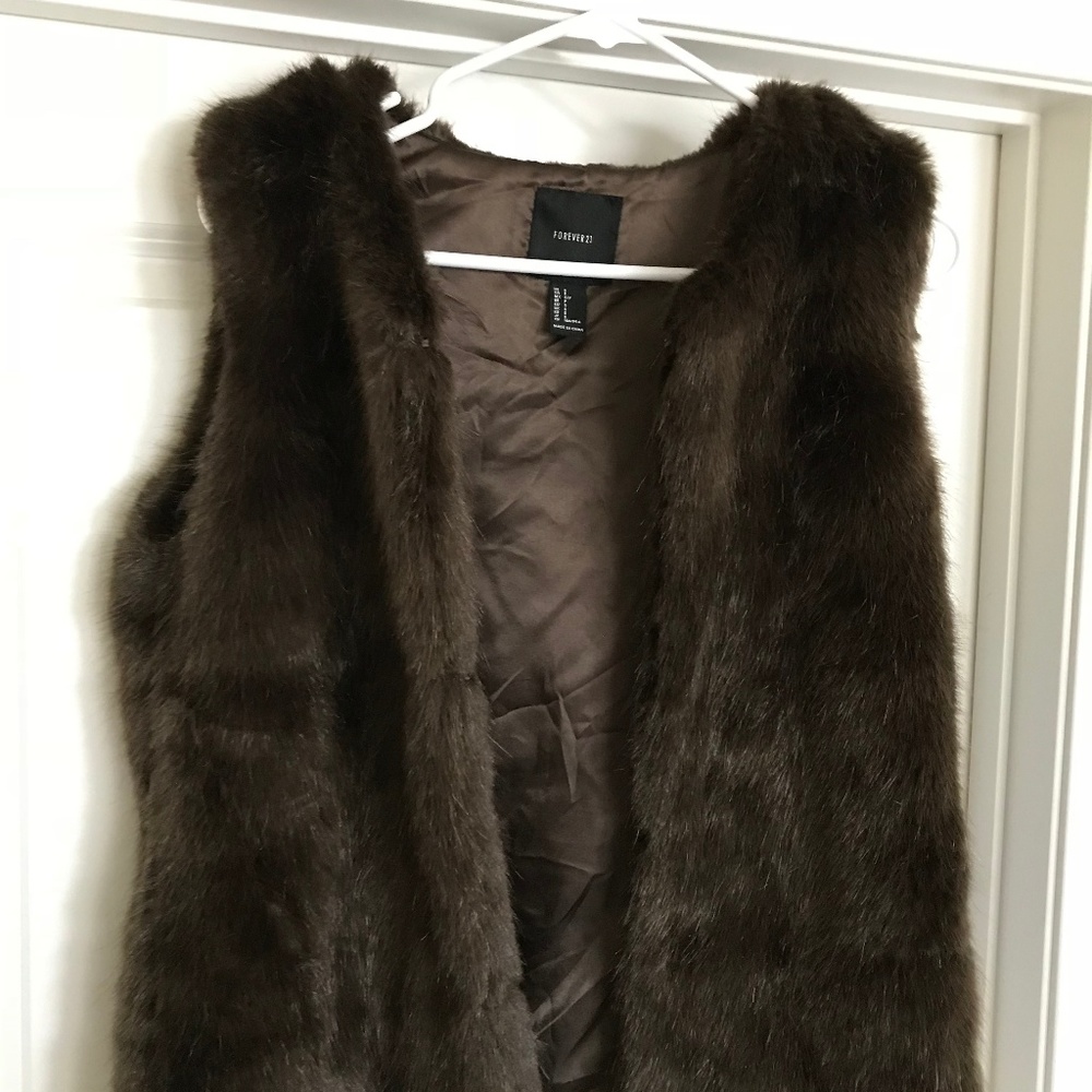 Brown Faux Fur Vest